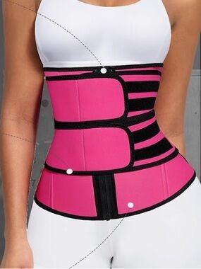 Women's Large Waist Trainer Double Belt Corset BLACK!